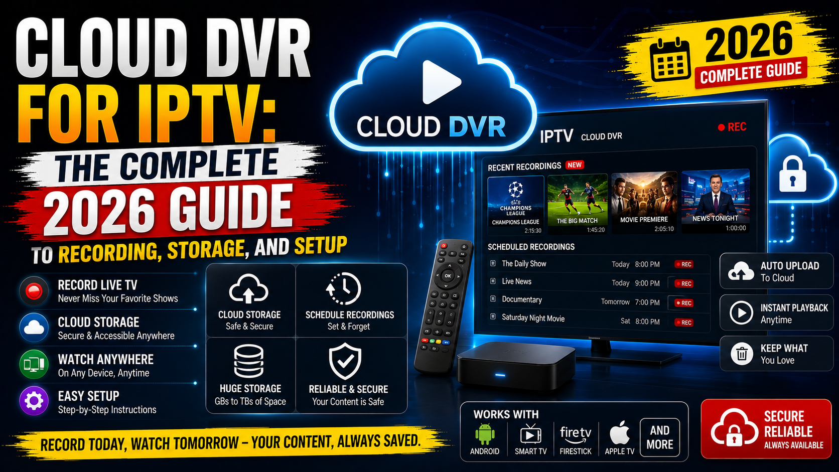 Cloud DVR for IPTV The Complete 2026 Guide to Recording, Storage, and Setup