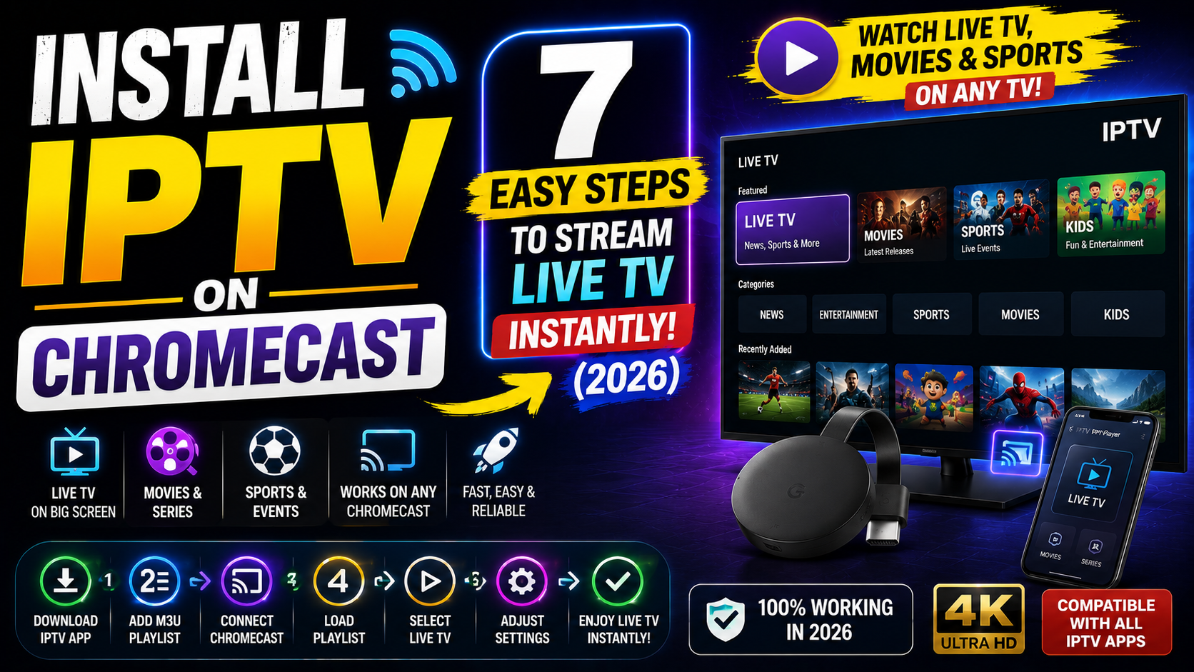 Install IPTV on Chromecast 7 Easy Steps to Stream Live TV Instantly (2026)
